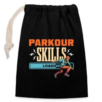 Parkour Skills Loading Loves Running Parkour Lover - Verschließbarer Geschenkbeutel aus Baumwolle (14x20cm) - Schwarz - Vorne