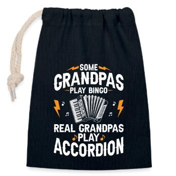 Some Grandpas Play Bingo Real Grandpas Play Accord - Closable cotton gift bag (14x20cm) - navy - Front