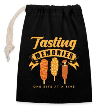 Corn Dogs - Closable cotton gift bag (14x20cm) - black - Front