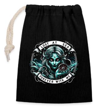 Creepy Sirens, Horror Mermaid, Creepy - Closable cotton gift bag (14x20cm) - black - Front
