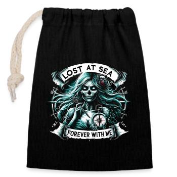 Creepy Sirens, Horror Mermaid, Creepy - Closable cotton gift bag (14x20cm) - black - Front