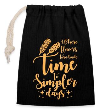 Time to Simpler Days Corn Dog Nostalgia - Closable cotton gift bag (14x20cm) - black - Front