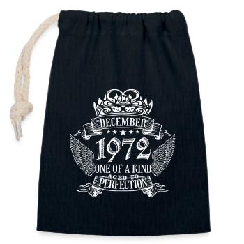 Unique en son genre décembre 1972 anniversaire - Sac cadeau en coton avec cordon (14 x 20 cm) - bleu marine - Devant