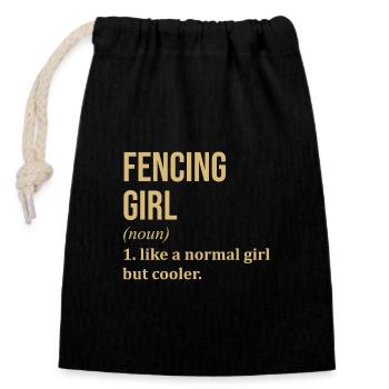 Fencing - Closable cotton gift bag (14x20cm) - black - Front