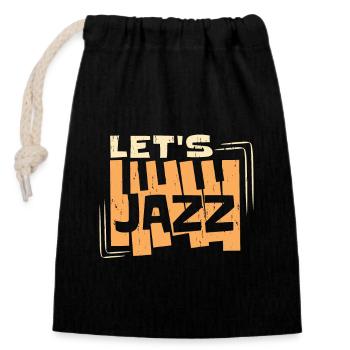 Jazz Music Let's Jazz Saxophonist Jazz Music Lover - Closable cotton gift bag (14x20cm) - black - Front