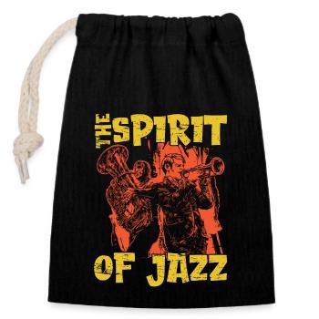 Musique Jazz L’ du musicien de jazz Saxophoniste - Sac cadeau en coton avec cordon (14 x 20 cm) - noir - Devant