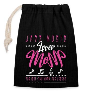 Jazz Music Lover Mom The Idol The Myth Musician - Closable cotton gift bag (14x20cm) - black - Front