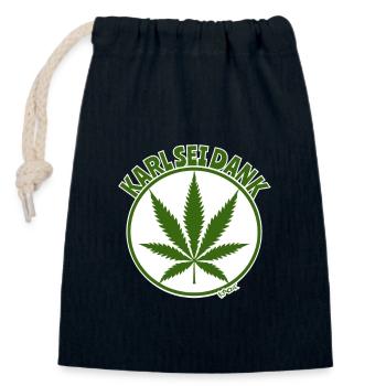 Allemagne : Légalisation du cannabis, grâce à Karl - Sac cadeau en coton avec cordon (14 x 20 cm) - bleu marine - Devant