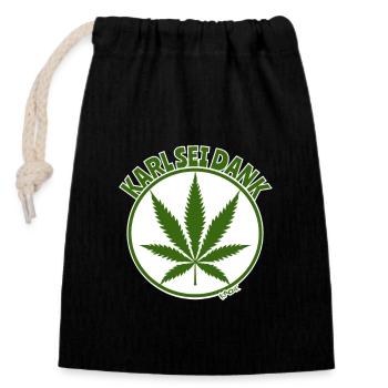 Germany: Legalization of cannabis, thanks to Karl - Closable cotton gift bag (14x20cm) - black - Front