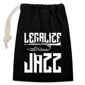 La musique jazz légalise le musicien de jazz amateur de musique jazz - Sac cadeau en coton avec cordon (14 x 20 cm) - noir - Devant