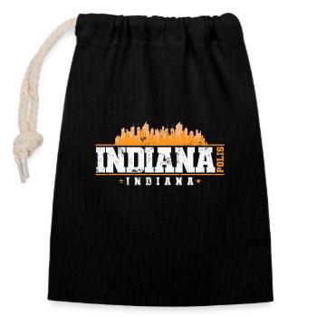 Indianapolis Indiana Stadt in den USA - Verschließbarer Geschenkbeutel aus Baumwolle (14x20cm) - Schwarz - Vorne