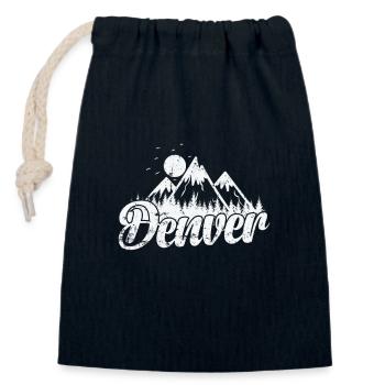 Denver, ville du Colorado aux États-Unis - Sac cadeau en coton avec cordon (14 x 20 cm) - bleu marine - Devant