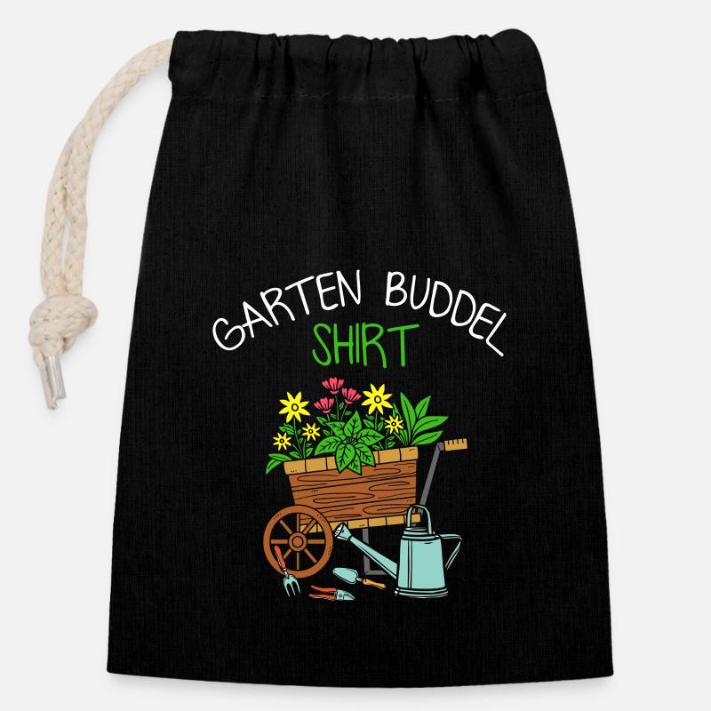 Garten Buddel - Verschließbarer Geschenkbeutel aus Baumwolle (14x20cm) - Schwarz