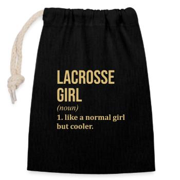 Lacrosse - Closable cotton gift bag (14x20cm) - black - Front