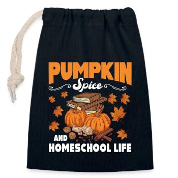 Pumpkin Spice And Homeschool Life - Closable cotton gift bag (14x20cm) - navy - Front