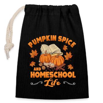 Pumpkin Spice And Homeschool Life - Closable cotton gift bag (14x20cm) - black - Front