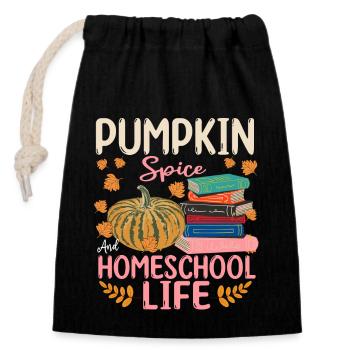 Pumpkin Spice And Homeschool Life - Closable cotton gift bag (14x20cm) - black - Front