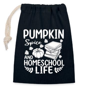 Pumpkin Spice And Homeschool Life - Closable cotton gift bag (14x20cm) - navy - Front
