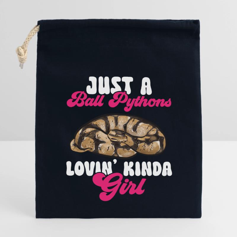 Ball Python Snake King Python Sac cadeau en coton avec cordon (14 x 20 cm)