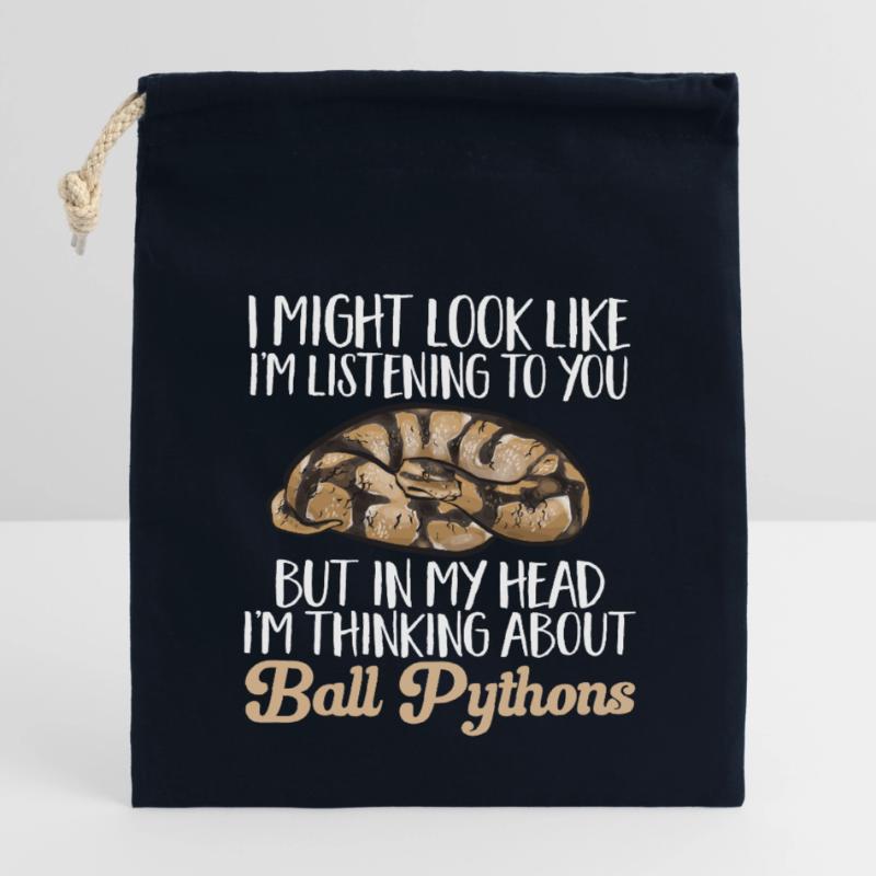 Ball Python Snake King Python Closable cotton gift bag (14x20cm)