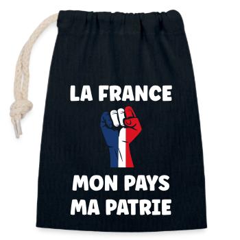 Patriot France My Country My Fatherland - Closable cotton gift bag (14x20cm) - navy - Front