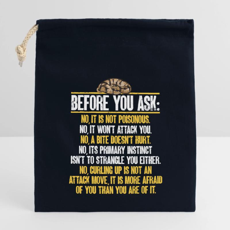 Ball Python Snake King Python Sac cadeau en coton avec cordon (14 x 20 cm)