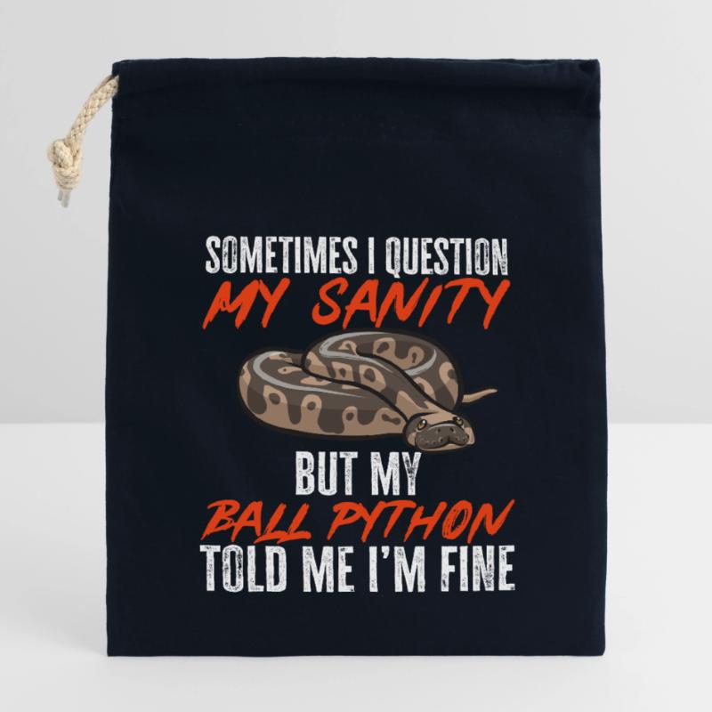 Ball Python Schlange Königspython Verschließbarer Geschenkbeutel aus Baumwolle (14x20cm)