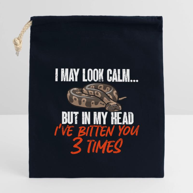 Ball Python Snake King Python Sac cadeau en coton avec cordon (14 x 20 cm)