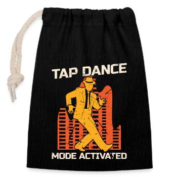 Mode Tap Dance activé Tap Dancing Tap Dancer - Sac cadeau en coton avec cordon (14 x 20 cm) - noir - Devant
