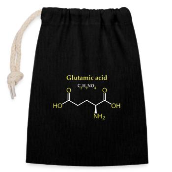 Glutamic acid Molecule - Closable cotton gift bag (14x20cm) - black - Front