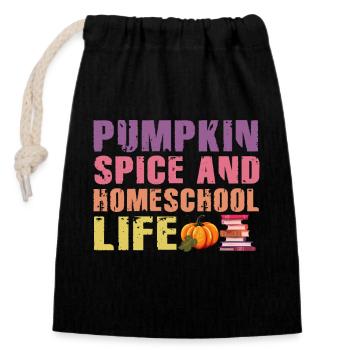 Pumpkin Spice And Homeschool Life - Closable cotton gift bag (14x20cm) - black - Front