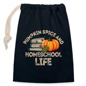 Pumpkin Spice And Homeschool Life - Closable cotton gift bag (14x20cm) - navy - Front