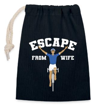 Flucht vor deiner Frau - Verschließbarer Geschenkbeutel aus Baumwolle (14x20cm) - Navy - Vorne