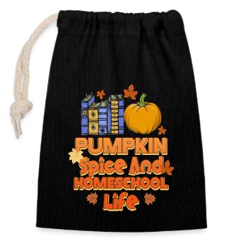 Pumpkin Spice And Homeschool Life - Closable cotton gift bag (14x20cm) - black - Front