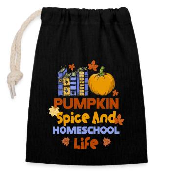Pumpkin Spice And Homeschool Life - Closable cotton gift bag (14x20cm) - black - Front