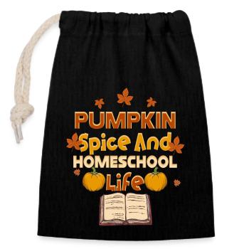 Pumpkin Spice And Homeschool Life - Closable cotton gift bag (14x20cm) - black - Front