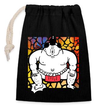 Sumo - Verschließbarer Geschenkbeutel aus Baumwolle (14x20cm) - Schwarz - Vorne