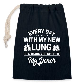 Lung TransLung Transplant Gratitude - Closable cotton gift bag (14x20cm) - navy - Front
