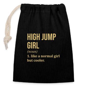 High Jump - Closable cotton gift bag (14x20cm) - black - Front