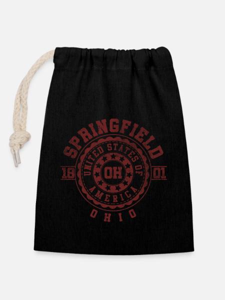 Springfield OH | Ohio Souvenir & Geschenk - Verschließbarer Geschenkbeutel aus Baumwolle (14x20cm) - Schwarz