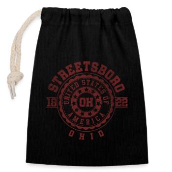 Streetsboro OH | Ohio Souvenir & Gift - Closable cotton gift bag (14x20cm) - black - Front
