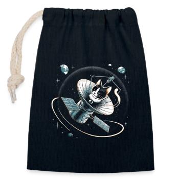 Katze Astronaut Astronomie Äußeres Sonnensystem - Verschließbarer Geschenkbeutel aus Baumwolle (14x20cm) - Navy - Vorne