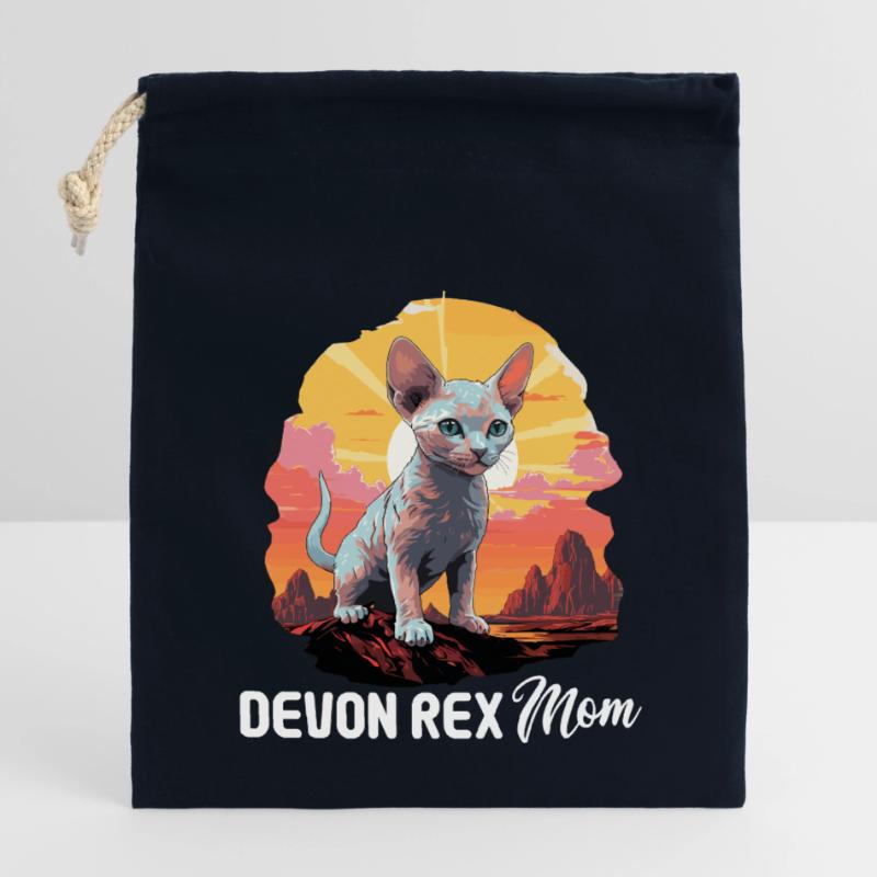 Devon Rex Kätzchen Devon Rex Katze Verschließbarer Geschenkbeutel aus Baumwolle (14x20cm)