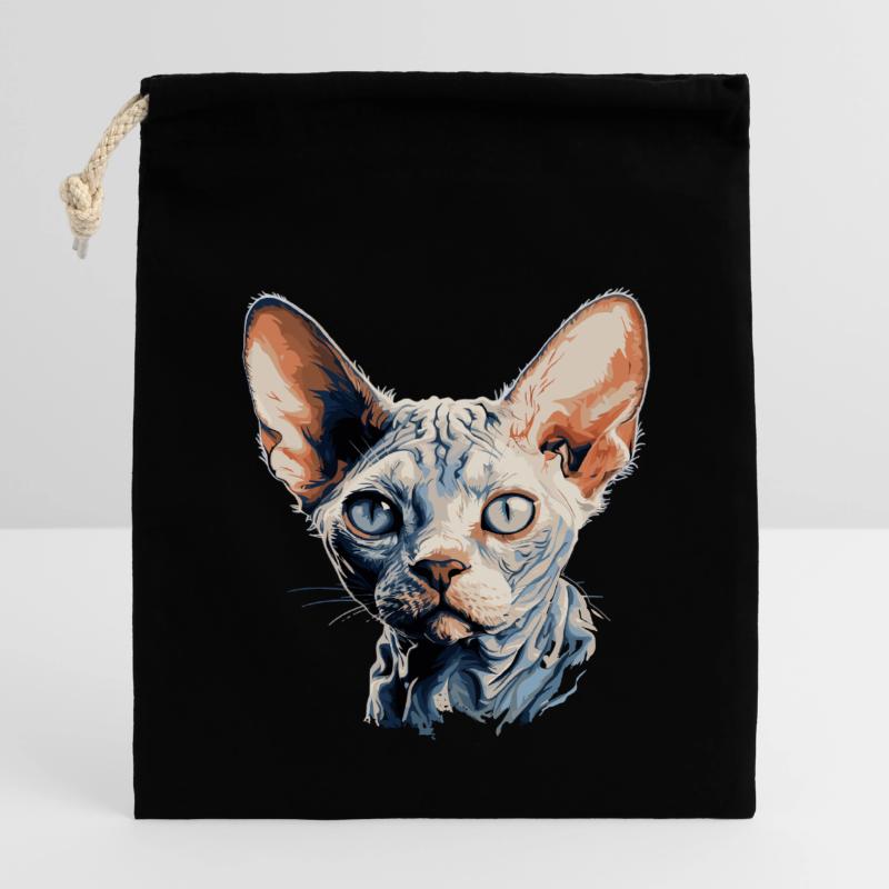 Devon Rex Kätzchen Devon Rex Katze Verschließbarer Geschenkbeutel aus Baumwolle (14x20cm)