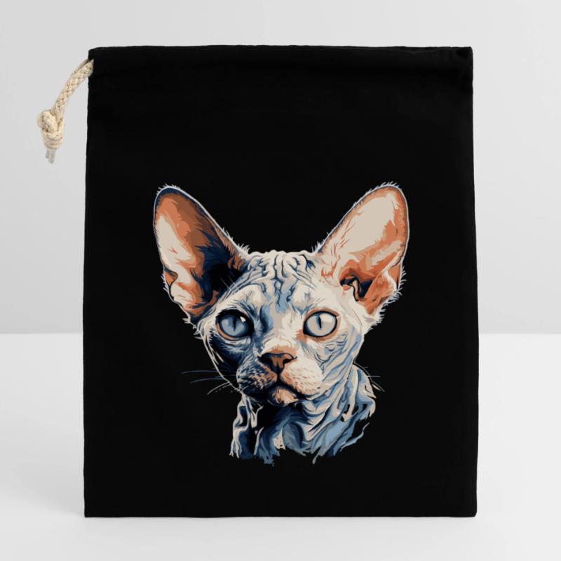 Devon Rex Kitten Devon Rex Cat Closable cotton gift bag (14x20cm)