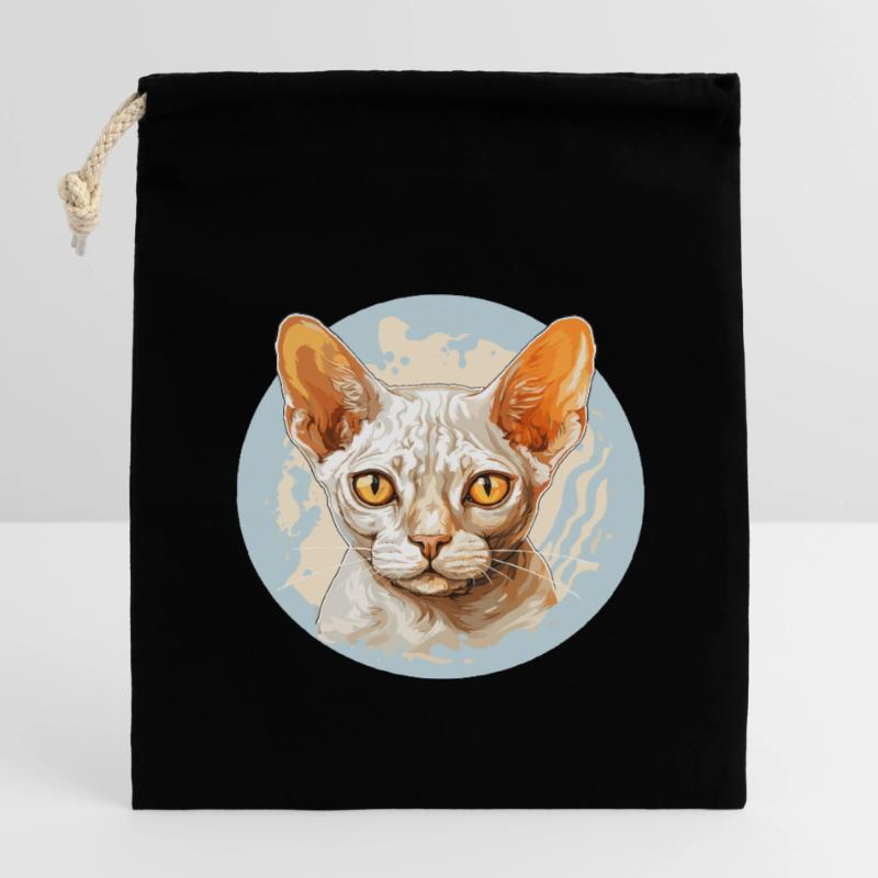 Devon Rex Kitten Devon Rex Cat Closable cotton gift bag (14x20cm)
