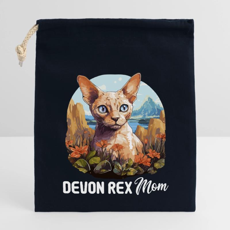 Chaton Devon Rex Chat Devon Rex Sac cadeau en coton avec cordon (14 x 20 cm)