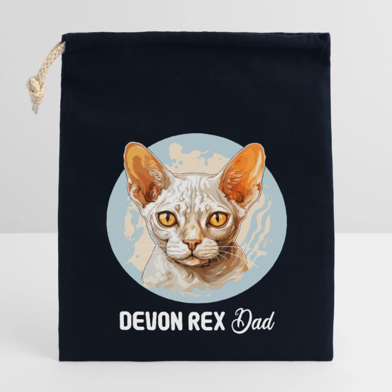 Chaton Devon Rex Chat Devon Rex Sac cadeau en coton avec cordon (14 x 20 cm)