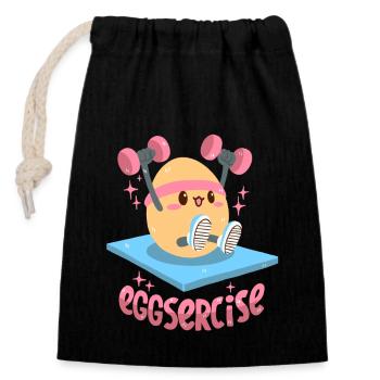 Workout Saying, Fitness Pun - Closable cotton gift bag (14x20cm) - black - Front