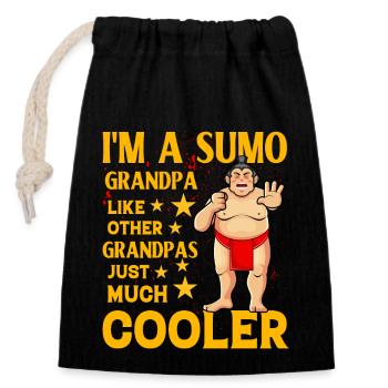 I'm a Sumo Grandpa like a normal Grandpa just cool - Closable cotton gift bag (14x20cm) - black - Front